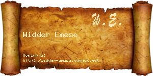 Widder Emese névjegykártya
